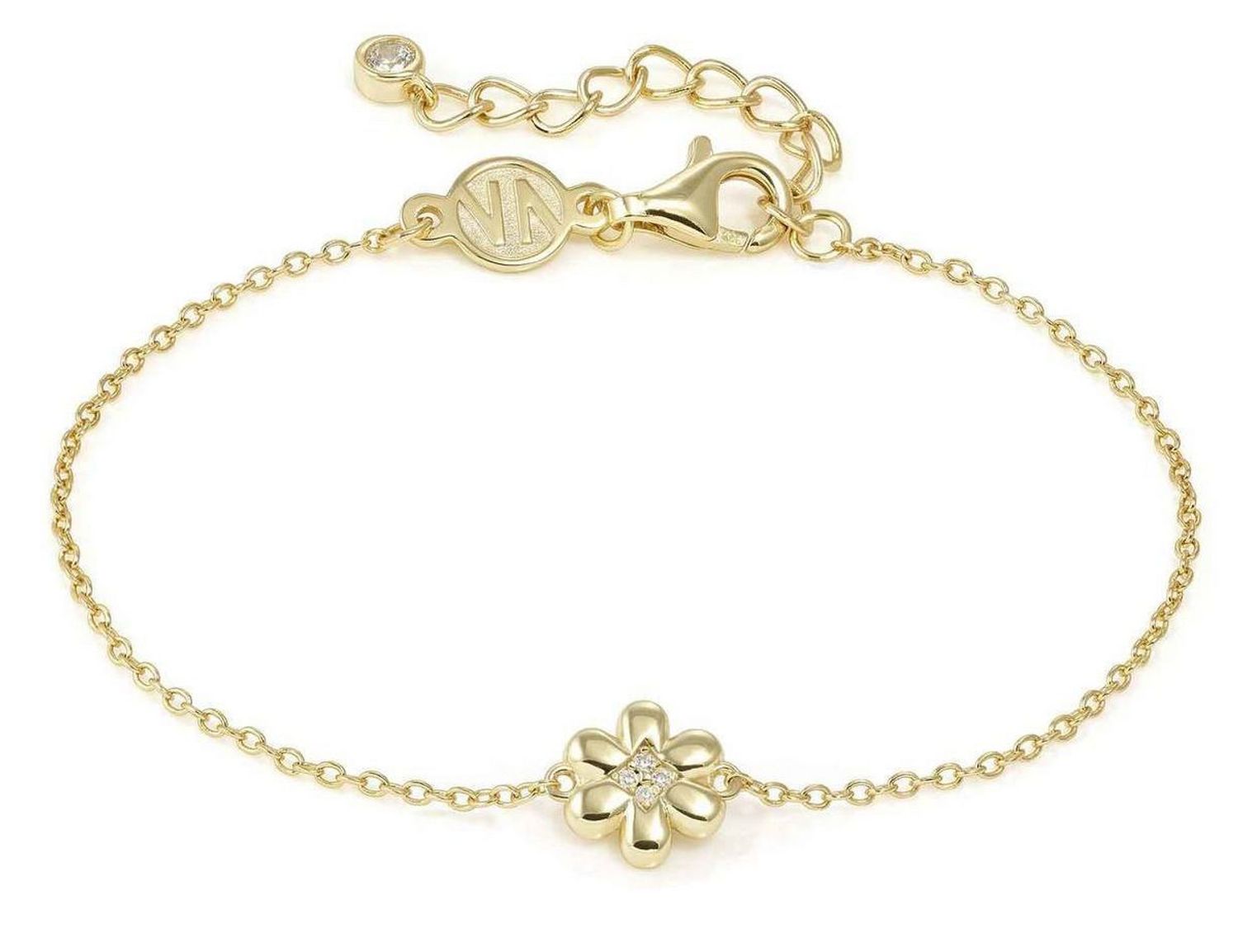 Bransoletka Nomination Italy Petit Sparkle 242300 012 – srebrna pozłacana z kwiatkiem, cyrkonie.jpg